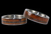 Black Pearl and Koa Titanium Rings - Hawaii Titanium Rings
 - 3