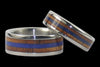 Blue Lapis and Koa Wood Titanium Wedding Rings - Hawaii Titanium Rings
 - 2