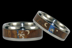 Hawaiian Koa Titanium Rings - Hawaii Titanium Rings
 - 1