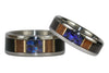 Black Opal Titanium Ring Set - Hawaii Titanium Rings
 - 4