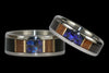 Black Opal Titanium Ring Set - Hawaii Titanium Rings
 - 1