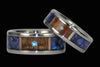 Blue Diamond Titanium Wedding Ring Set - Hawaii Titanium Rings
 - 1