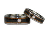 Blackwood and Hawaiian Koa Diamond Titanium Rings - Hawaii Titanium Rings
 - 2