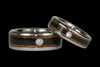 Blackwood and Hawaiian Koa Diamond Titanium Rings - Hawaii Titanium Rings
 - 1