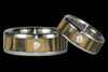 Black and White Ebony Titanium Diamond Rings - Hawaii Titanium Rings
 - 1