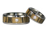Black and White Ebony Titanium Diamond Rings - Hawaii Titanium Rings
 - 4