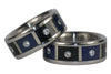 Crazy Eights Diamond Titanium Wedding Ring Set - Hawaii Titanium Rings
 - 2
