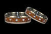 Diamond Titanium Ring Set with Koa and Gold - Hawaii Titanium Rings
 - 3