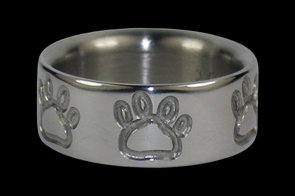 Titanium Ring with Bear Claws or Puppy Paws
