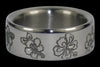 Hibiscus Engraved Titanium Ring - Hawaii Titanium Rings
 - 2