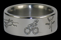 Triathlete Titanium Ring Band - Hawaii Titanium Rings
