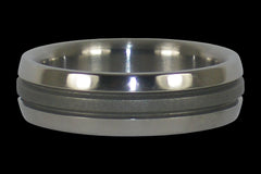 Titanium Ring Band with Matte Center 12 - Hawaii Titanium Rings
 - 1