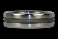 Titanium Ring with Polished and Matte Finish 14 - Hawaii Titanium Rings
 - 1
