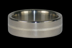 White Gold Banded Titanium Ring 18 - Hawaii Titanium Rings
