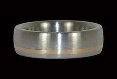 14k Gold Inlay Titanium Ring - Hawaii Titanium Rings - 1