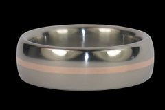 Rose Gold Inlay Titanium Ring 20 - Hawaii Titanium Rings
 - 1