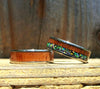 Blue Opal and Dark Koa Wood Ring - Hawaii Titanium Rings
 - 6