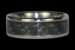 Gray Carbon Fiber Titanium Ring Band - Hawaii Titanium Rings
 - 1