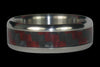 Red and Black Carbon Fiber Titanium Ring Band - Hawaii Titanium Rings
 - 2