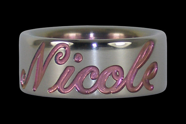 Pink Anodized Titanium Ring for Valentines Day