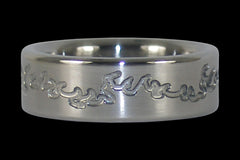 Flame Engraved Titanium Ring - Hawaii Titanium Rings
