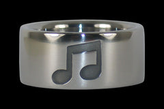 Music Note Titanium Ring - Hawaii Titanium Rings
 - 1