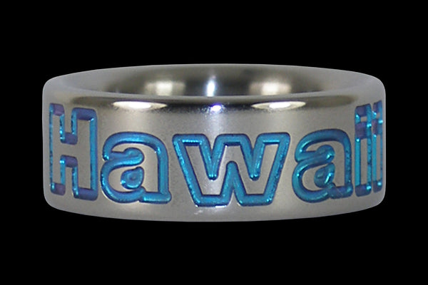 Blue Hawaii Titanium Ring