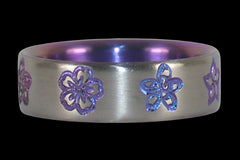 Purple Flower Titanium Ring - Hawaii Titanium Rings
