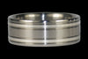 Silver Inlay Titanium Ring Set - Hawaii Titanium Rings
 - 3