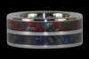 Red and Blue Carbon Fiber Titanium Ring - Hawaii Titanium Rings
 - 1