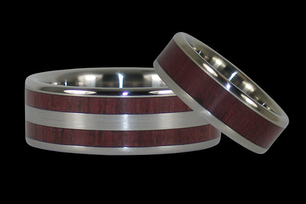 Purpleheart Titanium Ring Bands