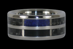 Black and Blue Titanium Ring - Hawaii Titanium Rings
 - 1