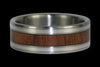 Koa Wood and Silver Inlay Titanium Ring - Hawaii Titanium Rings
