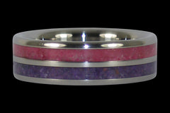 Purple Sugilite and Ruby Titanium Ring - Hawaii Titanium Rings
 - 1