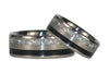 Black Stone and White Carbon Fiber Titanium Rings - Hawaii Titanium Rings
 - 2
