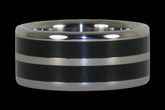 Wide Black Ebony Titanium Ring Band - Hawaii Titanium Rings
 - 1