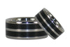 Black Wood Titanium Ring Set - Hawaii Titanium Rings
 - 4