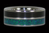 Blackwood and Blue Green Lab Opal Titanium Ring - Hawaii Titanium Rings
 - 1