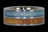 Light Koa and Blue Lab Opal Titanium Ring - Hawaii Titanium Rings
 - 1