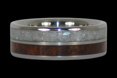 White Pearl and Snakewood Titanium Ring - Hawaii Titanium Rings
 - 1