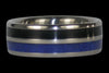 Black Wood and Blue Lapis Titanium Ring - Hawaii Titanium Rings
