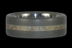 Smokey Gray Titanium Mokumegane Inlay Ring - Hawaii Titanium Rings
