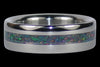 Black Fire and Ice Lab Opal Titanium Ring Band - Hawaii Titanium Rings
 - 2