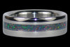 Black Fire and Ice Lab Opal Titanium Ring Band - Hawaii Titanium Rings
 - 2