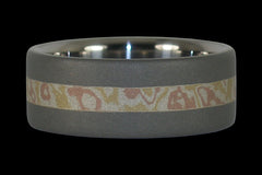 Mokumegane Inlay Ring with Matte Finish - Hawaii Titanium Rings
 - 1