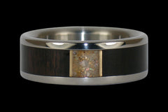 Black Wood and White Opal Titanium Ring - Hawaii Titanium Rings
