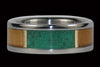 Green Malachite and Teak Wood Titanium Ring - Hawaii Titanium Rings
