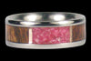 Ruby and Koa Wood Inlay Titanium Ring - Hawaii Titanium Rings
 - 2
