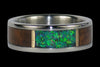 Brazilian Rosewood Black Kiwi Lab Opal Titanium Ring - Hawaii Titanium Rings
 - 2