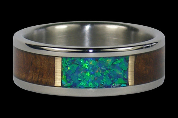Blue Kiwi Lab Opal Titanium Ring for Men and Women